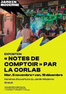Affiche exposition Notes de Comptoir au Jardin Moderne à Rennes