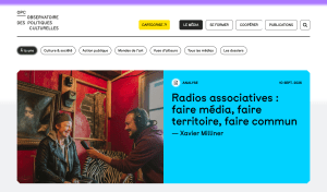 Capture écran site Observatoire politique culturelle